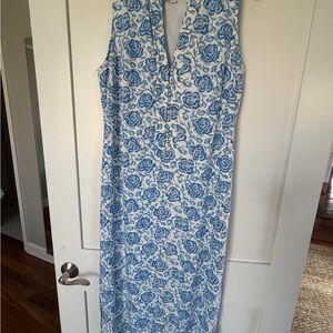 Sail to Sable Blue Floral Maxi Dress